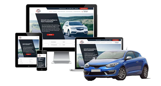 Ankaufseite mobil – Autoankauf Demmin mit rotem PKW